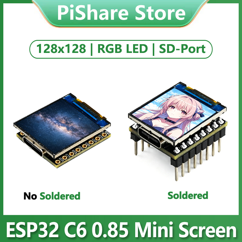 Esp32 C6 - ESP32-C6 0.85 inç Ekran LCD Geliştirme