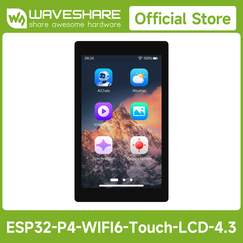 Esp32 - Waveshare ESP32-P4-WIFI6 4,3 inç Geliştirme Kartı,