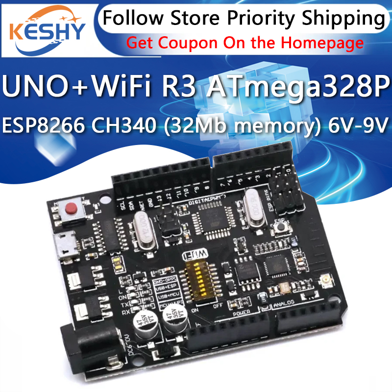 Esp8266 Nodemcu - UNO+WiFi R3 ATmega328P+ESP8266 CH340 (32Mb bellek)